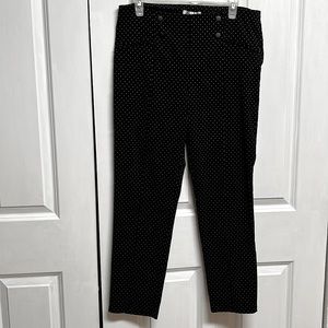 Retrology Black White Polka Dot Mid Rise Pull Up Crop Pants Size L
